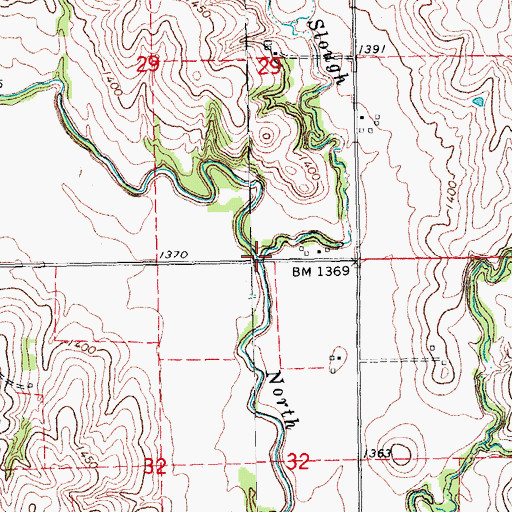 Topographic Map of Hunters Slough, NE