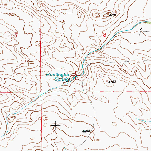Topographic Map of Huntington Springs, NE