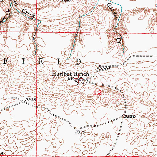 Topographic Map of Hurlbut Ranch, NE