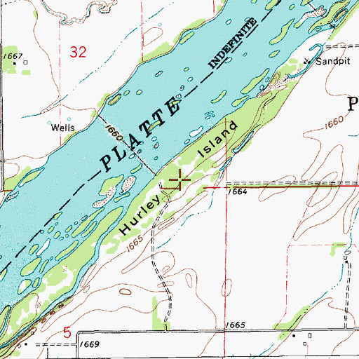 Topographic Map of Hurley Island, NE