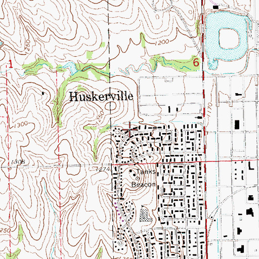 Topographic Map of Huskerville, NE