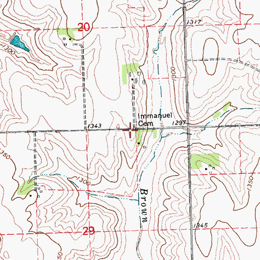 Topographic Map of Immanuel Cemetery, NE