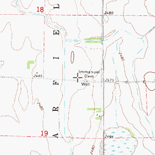 Topographic Map of Immanuel Cemetery, NE