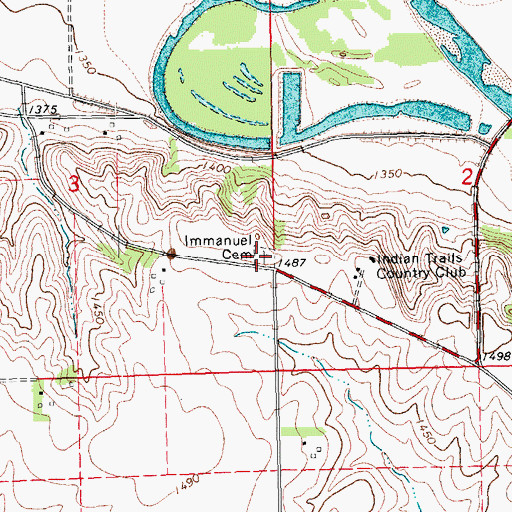Topographic Map of Immanuel Cemetery, NE