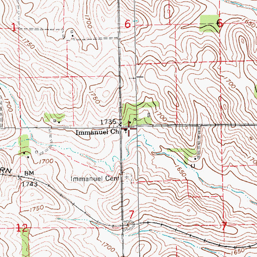 Topographic Map of Immanuel Church, NE