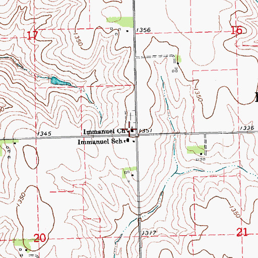 Topographic Map of Immanuel Church, NE