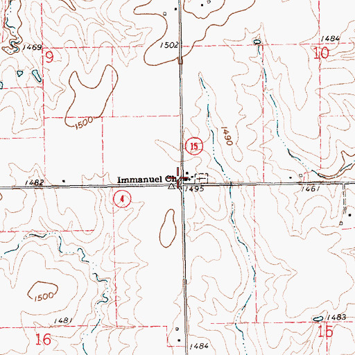 Topographic Map of Immanuel Church, NE