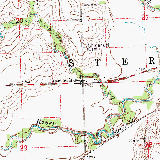 Topographic Map of Immanuel Church, NE