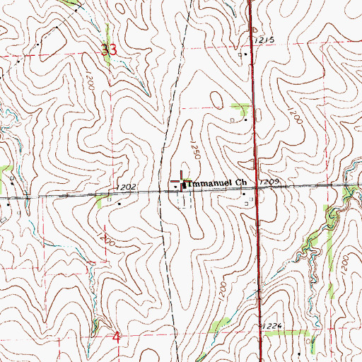 Topographic Map of Immanuel Church, NE