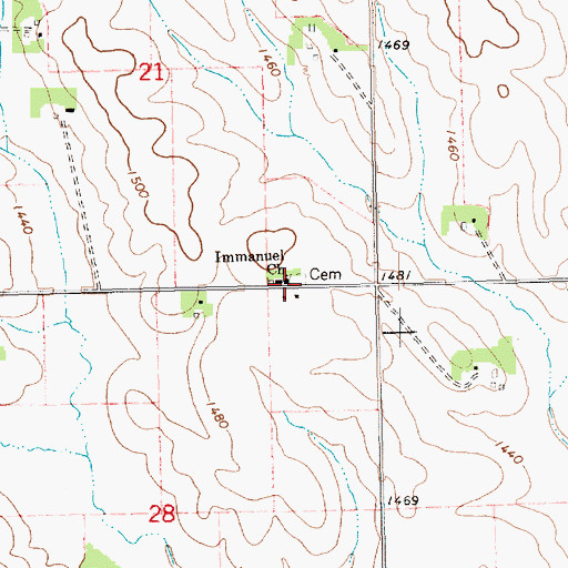 Topographic Map of Immanuel Church, NE