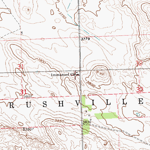 Topographic Map of Immanuel Church, NE