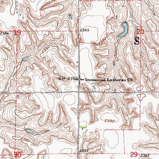 Topographic Map of Immanuel Lutheran Church, NE