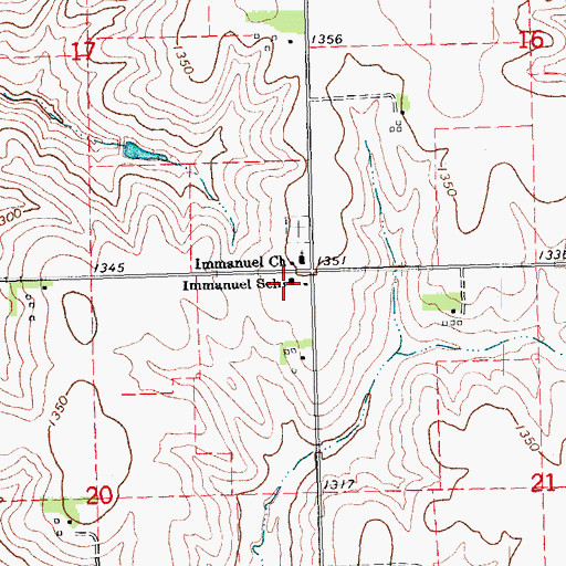 Topographic Map of Immanuel School, NE