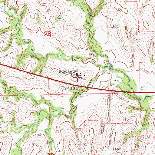 Topographic Map of Immanuel School, NE