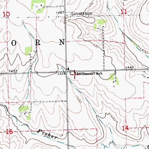 Topographic Map of Immanuel School (historical), NE