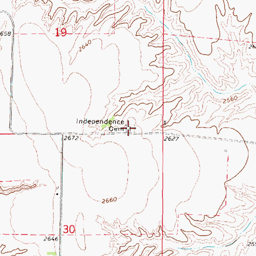 Topographic Map of Independence Cemetery, NE