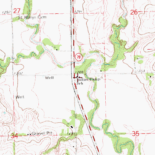 Topographic Map of Indian Camp School, NE