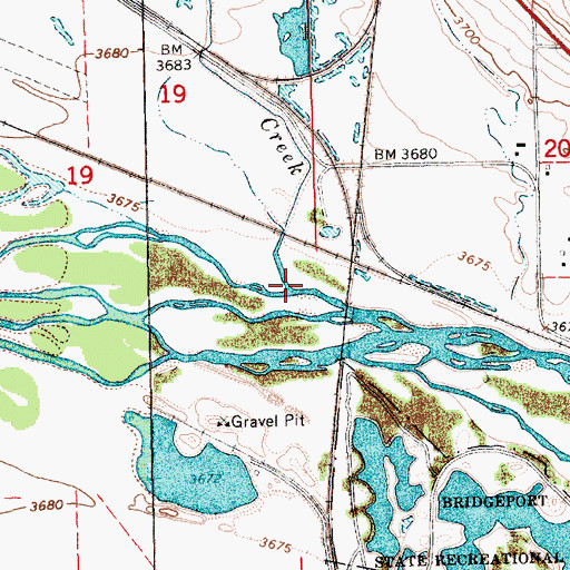 Topographic Map of Indian Creek, NE