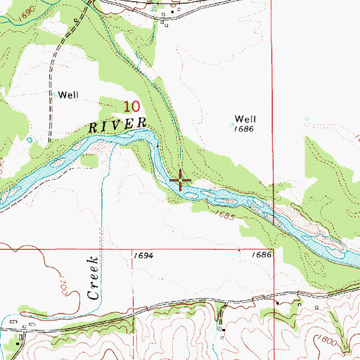 Topographic Map of Indian Creek, NE