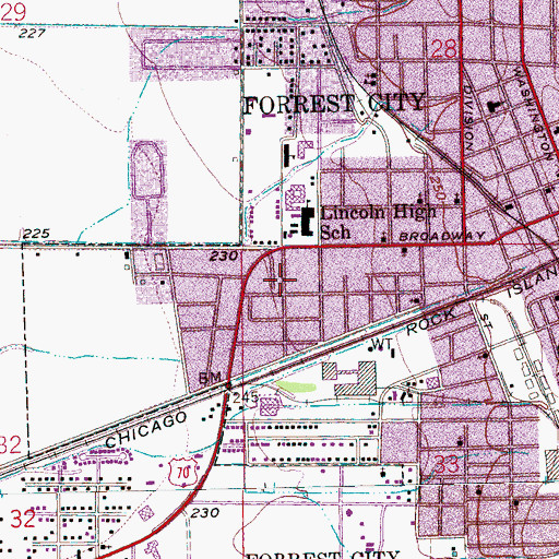 Topographic Map of Forrest Hills Elementary School, AR