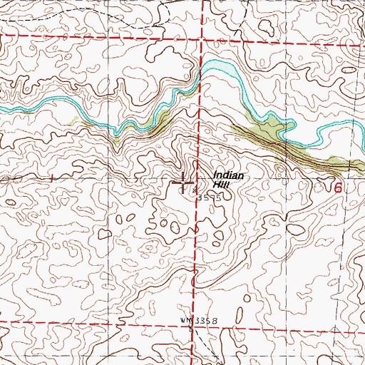 Topographic Map of Indian Hill, NE