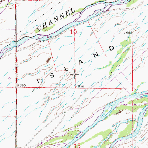 Topographic Map of Indian Island, NE