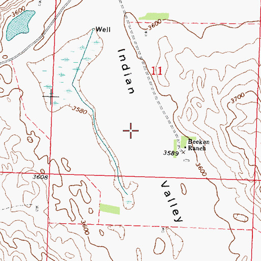 Topographic Map of Indian Valley, NE