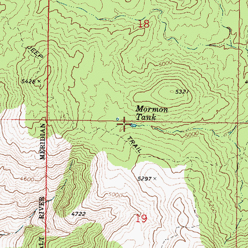 Topographic Map of Mormon Tank, AZ
