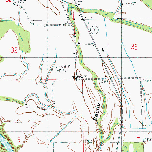 Topographic Map of Linders Mill (historical), AR