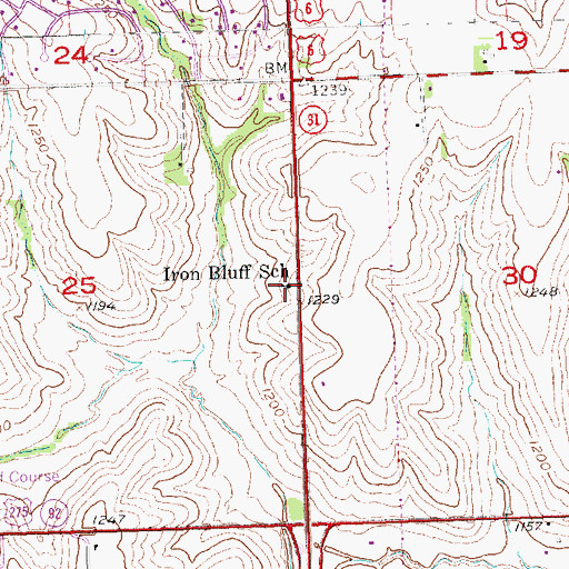 Topographic Map of Iron Bluff School, NE