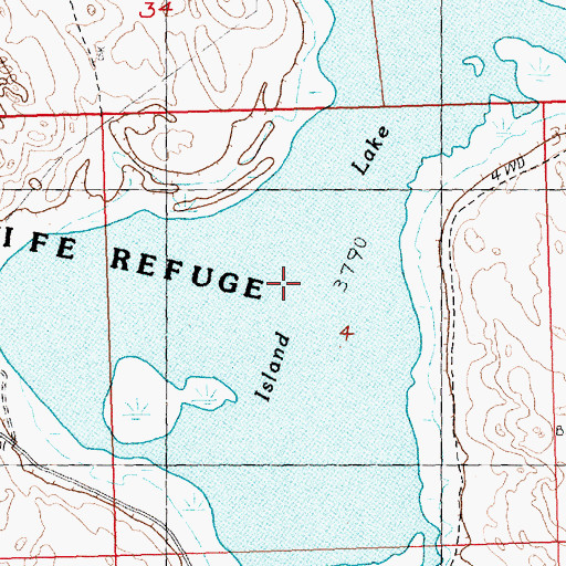 Topographic Map of Island Lake, NE
