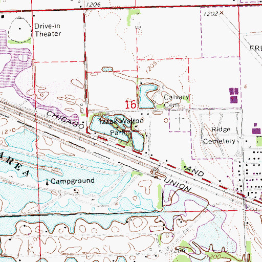 Topographic Map of Izaak Walton Park, NE