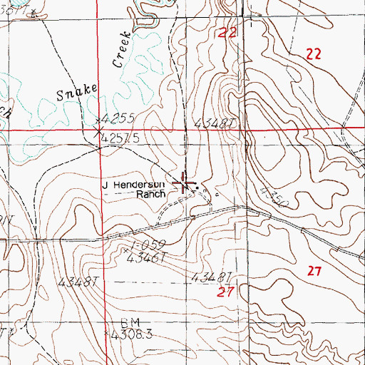 Topographic Map of J Henderson Ranch, NE