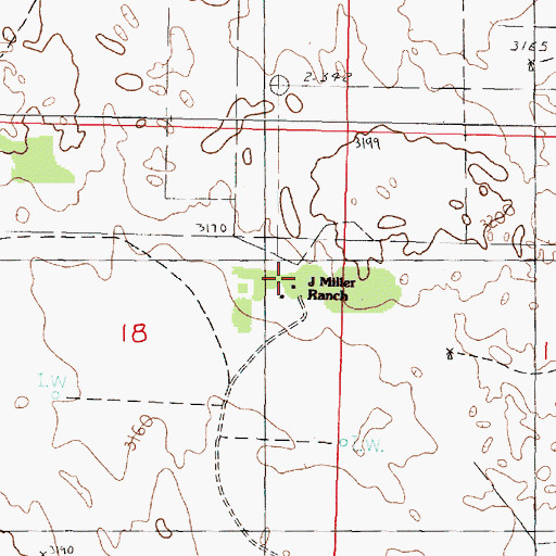 Topographic Map of J Miller Ranch, NE