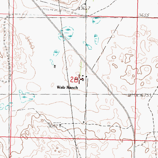 Topographic Map of J Walz Ranch, NE