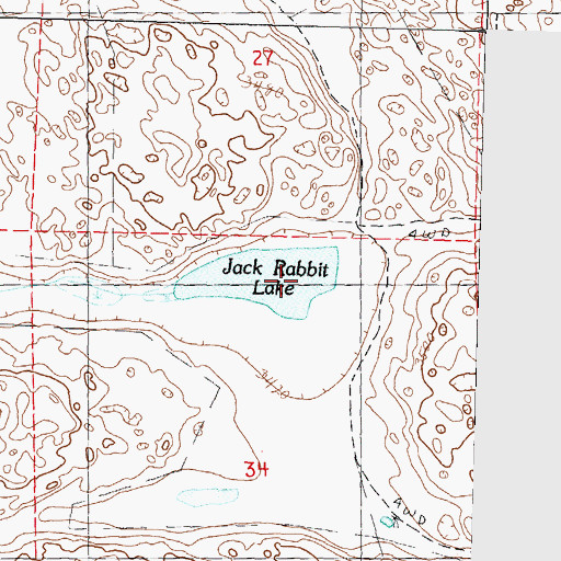 Topographic Map of Jack Rabbit Lake, NE