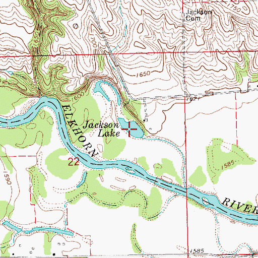 Topographic Map of Jackson Lake, NE