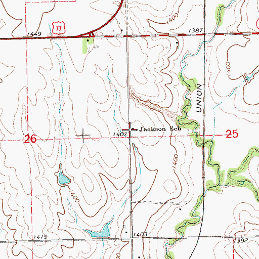 Topographic Map of Jackson School (historical), NE