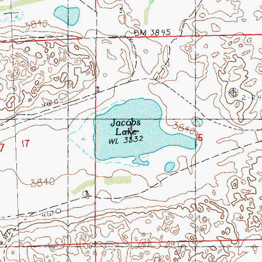 Topographic Map of Jacobs Lake, NE