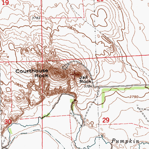 Topographic Map of Jail Rock, NE