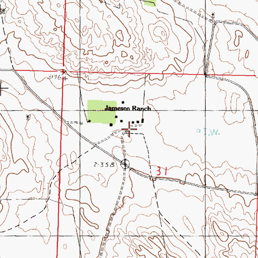Topographic Map of Jameson Ranch, NE