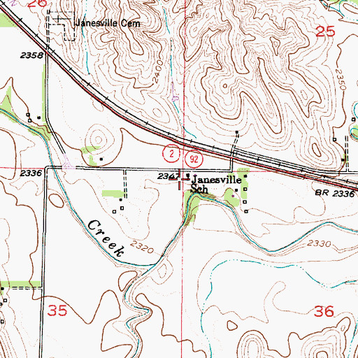 Topographic Map of Janesville School (historical), NE