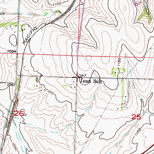 Topographic Map of Jean School (historical), NE