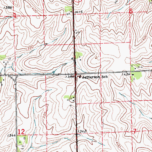 Topographic Map of Jefferson School, NE