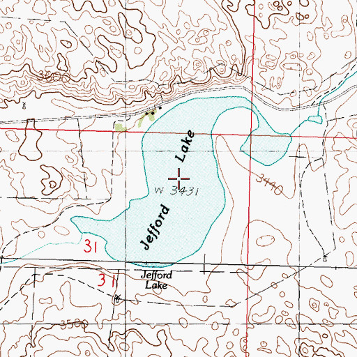 Topographic Map of Jefford Lake, NE