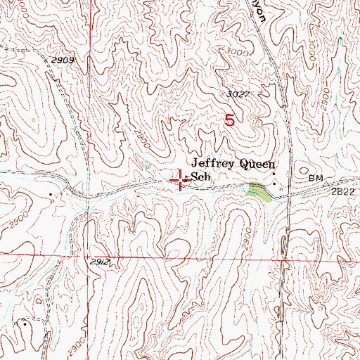 Topographic Map of Jeffrey Queen School (historical), NE
