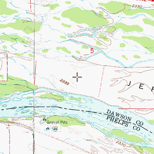 Topographic Map of Jeffreys Island, NE