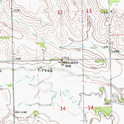 Topographic Map of Jenkins School, NE