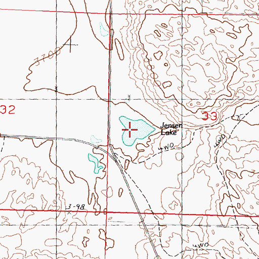 Topographic Map of Jensen Lake, NE