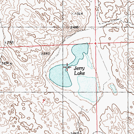 Topographic Map of Jerry Lake, NE